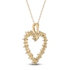 Thumbnail Image 3 of Marquise-Cut & Round Diamond Heart Pendant Necklace 3/4 ct tw 10K Yellow Gold