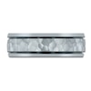 Thumbnail Image 3 of Men's Hammered Frost Wedding Band  14K White Gold 8mm