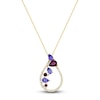 Thumbnail Image 1 of Natural Tanzanite, Garnet & Diamond Pendant Necklace 3/8 ct tw 10K Yellow Gold