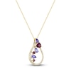 Thumbnail Image 2 of Natural Tanzanite, Garnet & Diamond Pendant Necklace 3/8 ct tw 10K Yellow Gold