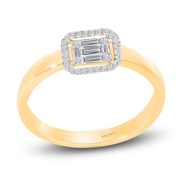 Kallati Baguette & Round-Cut Diamond Ring 1/5 ct tw 14K Yellow Gold