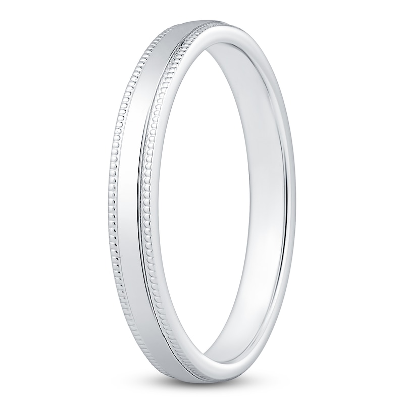 Main Image 2 of Milgrain Wedding Band 14K White Gold 2.5mm