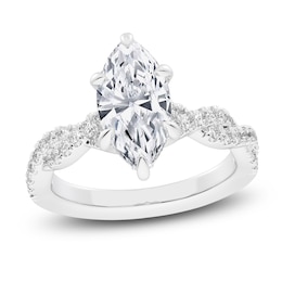 Marquise-Cut Lab-Created Diamond Twist Engagement Ring 2-1/3 ct tw 14K White Gold