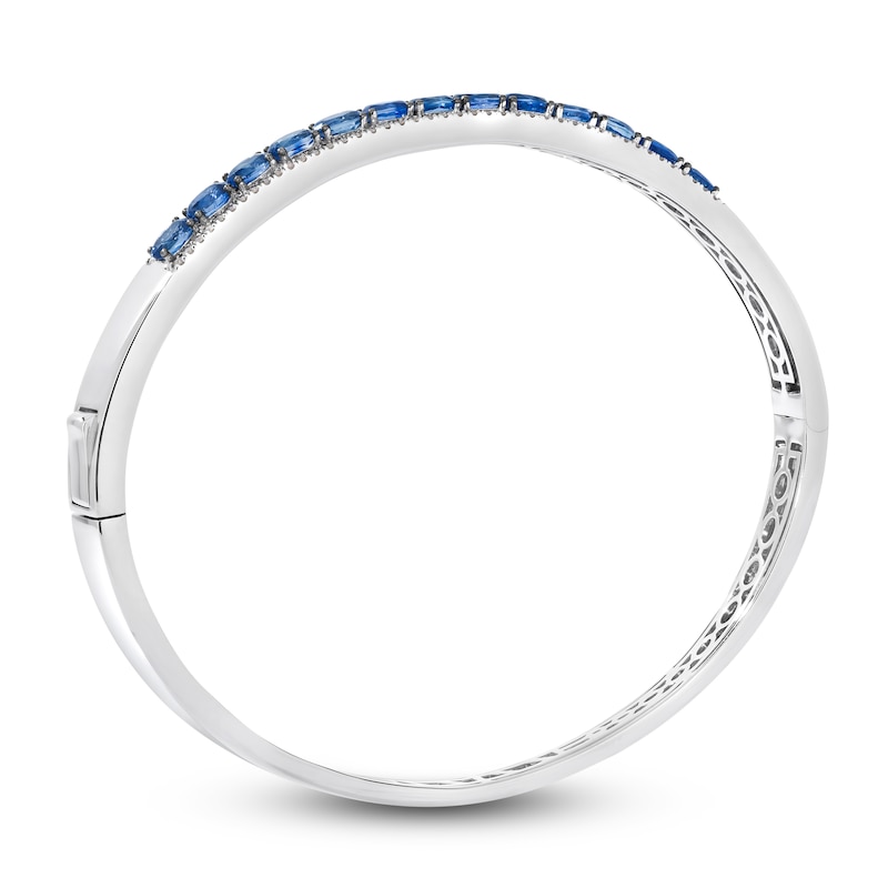 Le Vian Oval-Cut Natural Blue Sapphire Bangle Bracelet 1/2 ct tw Diamonds 14K Vanilla Gold