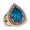 Thumbnail Image 1 of Le Vian Pear-Shaped Natural Blue Topaz Ring 1 ct tw Diamonds 14K Strawberry Gold