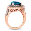 Thumbnail Image 2 of Le Vian Pear-Shaped Natural Blue Topaz Ring 1 ct tw Diamonds 14K Strawberry Gold