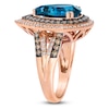 Thumbnail Image 3 of Le Vian Pear-Shaped Natural Blue Topaz Ring 1 ct tw Diamonds 14K Strawberry Gold