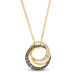 Le Vian Diamond Circles Necklace 1/2 ct tw 14K Honey Gold 19&quot;