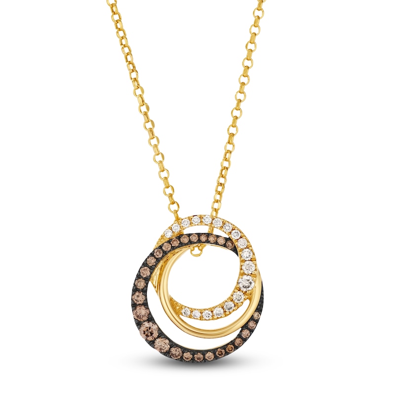 Le Vian Diamond Circles Necklace 1/2 ct tw 14K Honey Gold 19"