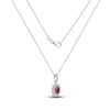 Thumbnail Image 2 of Oval-Cut Natural Ruby & Diamond Starburst Halo Necklace 1/5 ct tw 14K White Gold 18&quot;