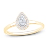 Thumbnail Image 1 of Multi-Diamond Pear-Shaped Halo Promise Ring 1/6 ct tw 10K Yellow Gold