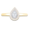 Thumbnail Image 3 of Multi-Diamond Pear-Shaped Halo Promise Ring 1/6 ct tw 10K Yellow Gold