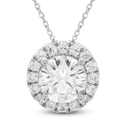 Brilliant Moments Diamond Halo Necklace 3 ct tw 14K White Gold 18&quot;