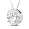 Thumbnail Image 2 of Brilliant Moments Diamond Halo Necklace 3 ct tw 14K White Gold 18&quot;