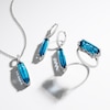 Thumbnail Image 4 of Le Vian Silhouette Elongated Cushion-Cut Natural Blue Topaz Dangle Earrings 1/20 ct tw Diamonds 14K Vanilla Gold