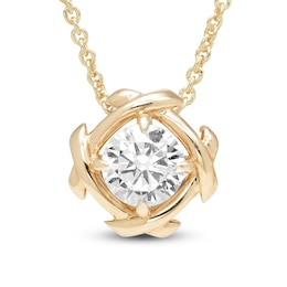 Unspoken Diamond Solitaire Necklace 1 ct tw 14K Yellow Gold 18&quot; (I1/I)