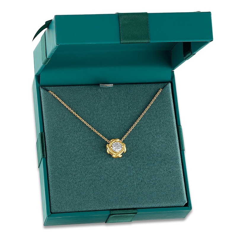 Main Image 4 of Unspoken Diamond Solitaire Necklace 1 ct tw 14K Yellow Gold 18&quot; (I1/I)