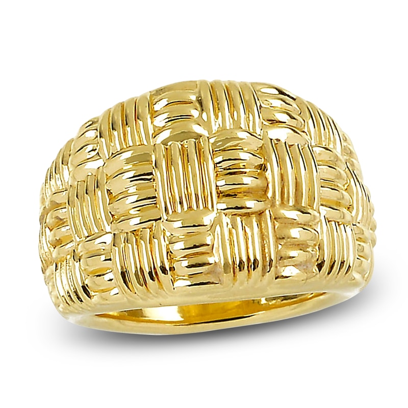 Main Image 1 of Italia D'Oro Basket Weave Ring 14K Yellow Gold