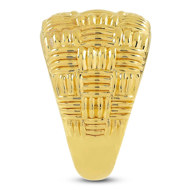 Main Image 2 of Italia D'Oro Basket Weave Ring 14K Yellow Gold