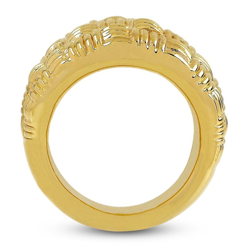 Main Image 3 of Italia D'Oro Basket Weave Ring 14K Yellow Gold