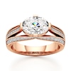 Thumbnail Image 1 of J'Lure Lab-Created Diamond Oval Step-Cut Engagement Ring 2-3/8 ct tw 18K Rose Gold