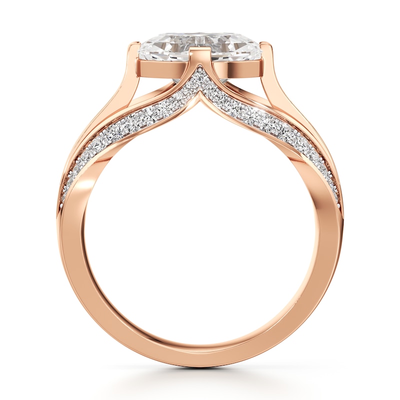 Main Image 2 of J'Lure Lab-Created Diamond Oval Step-Cut Engagement Ring 2-3/8 ct tw 18K Rose Gold