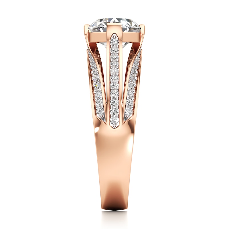 Main Image 3 of J'Lure Lab-Created Diamond Oval Step-Cut Engagement Ring 2-3/8 ct tw 18K Rose Gold