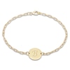 Thumbnail Image 1 of Engravable Initial Disc Bracelet 14K Yellow Gold 7.25&quot;