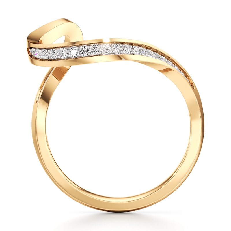 Main Image 2 of J'Lure Lab-Created Diamond Contour Wedding Band 1/5 ct tw 18K Yellow Gold