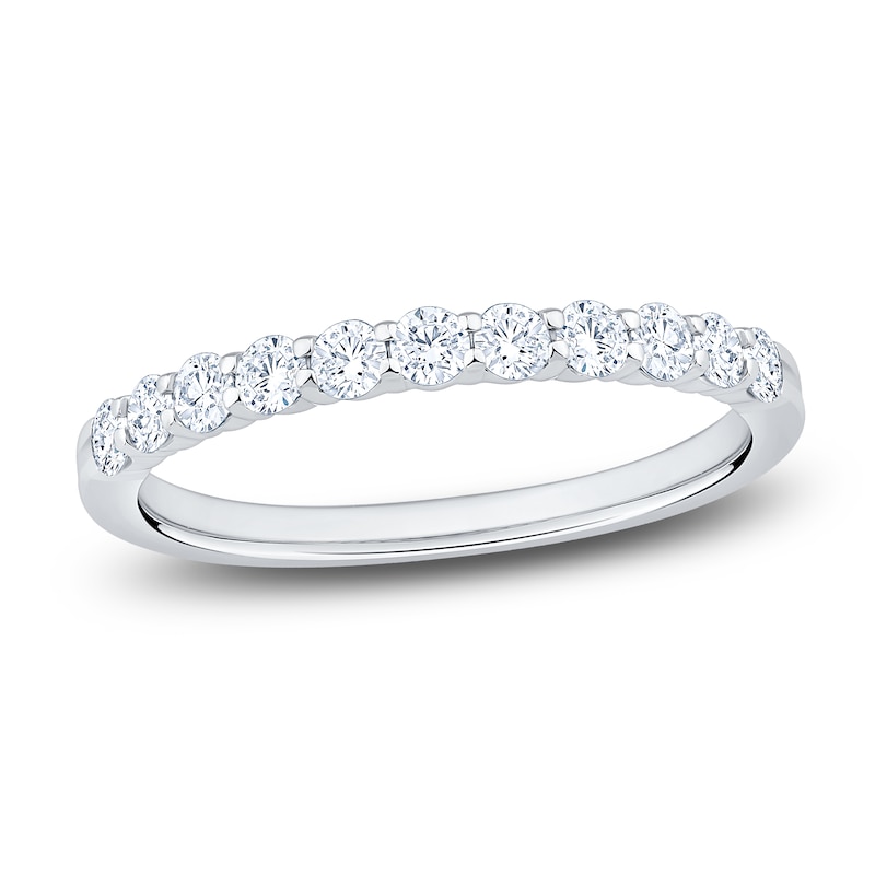 Main Image 1 of Round-Cut Lab-Diamond Anniversary Ring 1/2 ct tw 14K White Gold