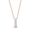 Thumbnail Image 1 of Lab-Created Diamond Graduated Three-Stone Drop Necklace 1/2 ct tw 14K Rose Gold 18&quot;