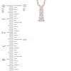 Thumbnail Image 4 of Lab-Created Diamond Graduated Three-Stone Drop Necklace 1/2 ct tw 14K Rose Gold 18&quot;