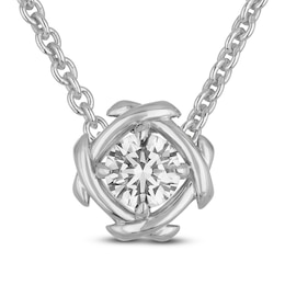 Unspoken Diamond Solitaire Necklace 1/4 ct tw 14K White Gold 18&quot; (I1/I)