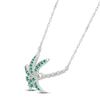 Thumbnail Image 2 of Lab-Created Emerald Sideways Palm Tree Necklace Sterling Silver 18&quot;