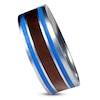 Thumbnail Image 2 of Men's 10mm Blue Epoxy & Football Inlay 14K White Gold Ring