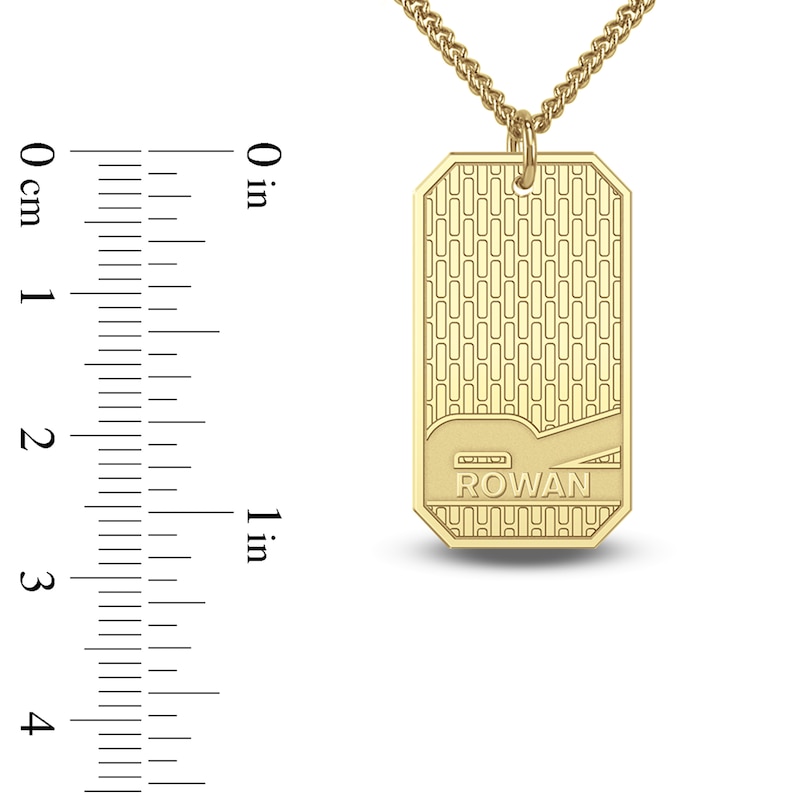 Main Image 4 of Men's Name & Initial Dog Tag Necklace 10K Yellow Gold 22&quot;