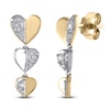 Thumbnail Image 1 of Multi-Diamond Heart Trio Drop Earrings 1/5 ct tw 10K Yellow Gold & Sterling Silver