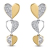 Thumbnail Image 3 of Multi-Diamond Heart Trio Drop Earrings 1/5 ct tw 10K Yellow Gold & Sterling Silver