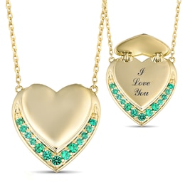 Color Stone Hidden Message Heart Necklace