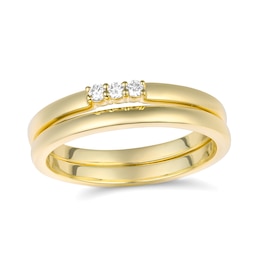 1/20 ct tw Diamond Double Band Stackable Ring