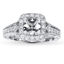 Diamond Ring Setting 1/2 ct tw Round-cut 14K White Gold