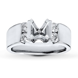Diamond Engagement Ring Setting 3/8 ct tw Round 18K White Gold