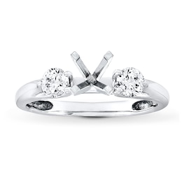 Diamond Engagement Ring Setting 1/2 ct tw Round 18K White Gold