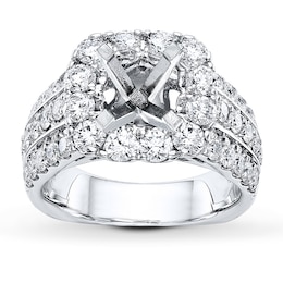 Diamond Engagement Ring Setting 2 ct tw Round 18K White Gold