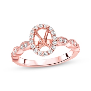 ROF103-Flower diamond engagement ring - Rose gold - Olivacom