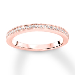 Diamond Wedding Band 1/6 carat tw Round 14K Rose Gold