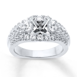 Diamond Engagement Ring Setting 1-3/8 ct tw Round 18K White Gold