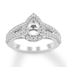 Diamond Ring Setting 3/4 carat tw Round 14K White Gold