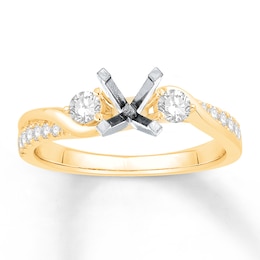 Colorless Diamond Engagement Ring Setting 3/8 ct tw 14K Gold