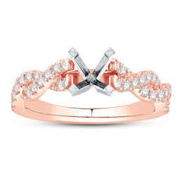 Diamond Ring Setting 3/8 ct tw Round 14K Rose Gold